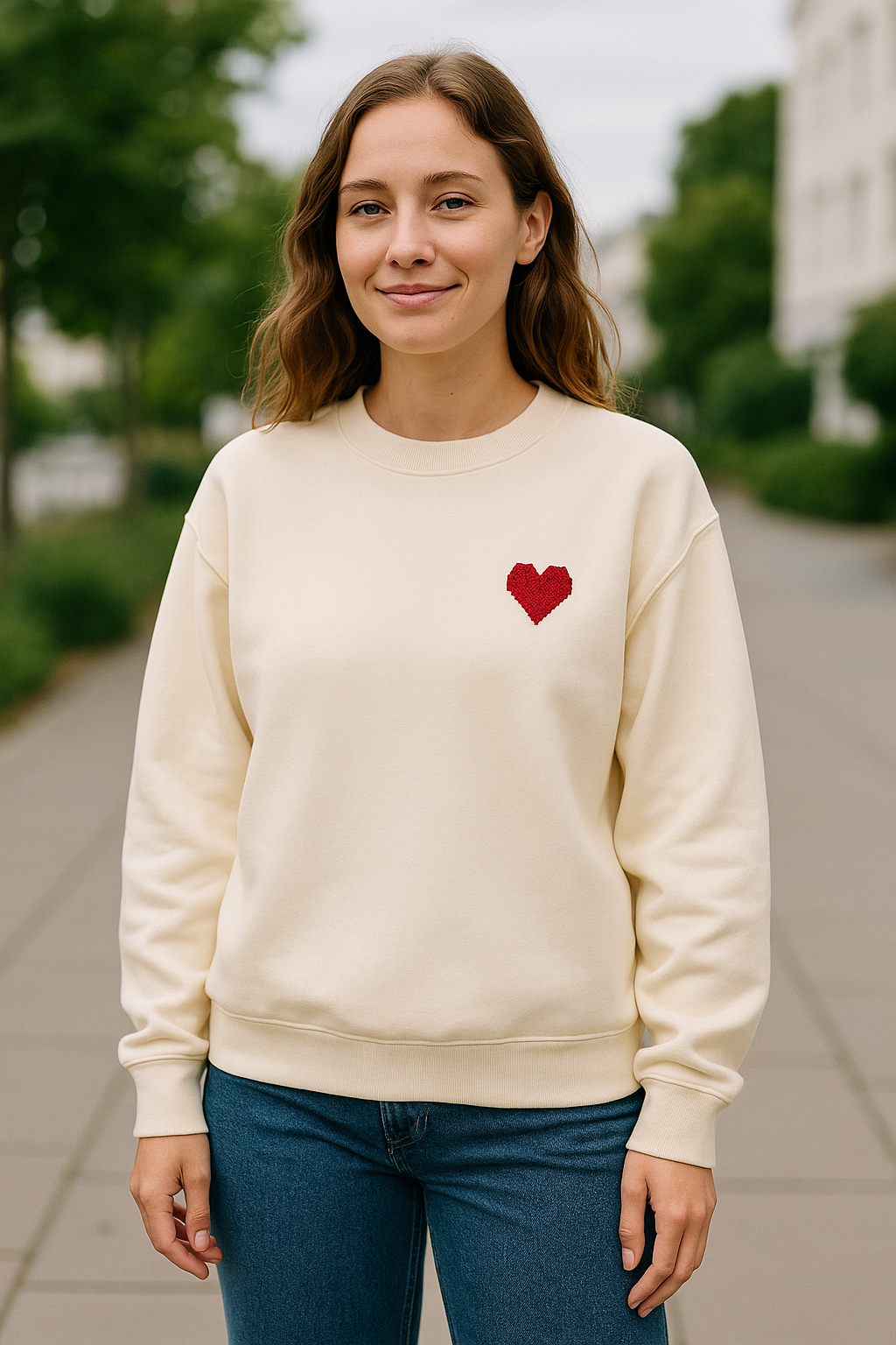Dames Geborduurde Love Hoodie, Casual Pullover Trui, Trendy Outfit Voor Koppels | VIQA VIQA© NEDERLAND