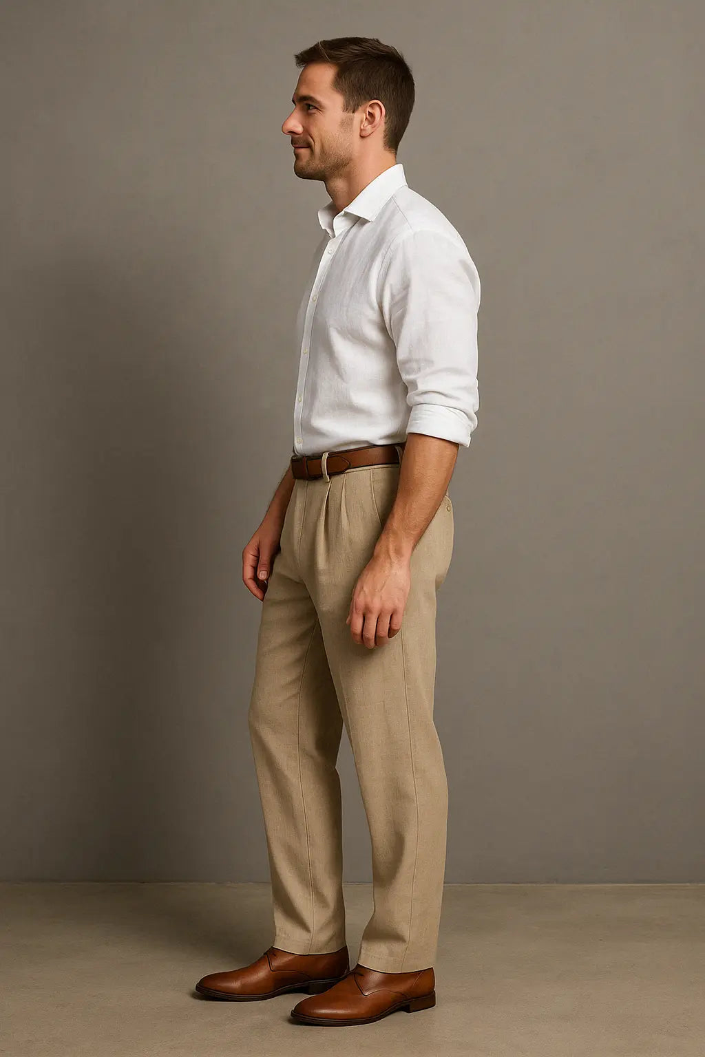 Mason Heren Broek Linnen Katoen Zakenbroek VIQA© NEDERLAND