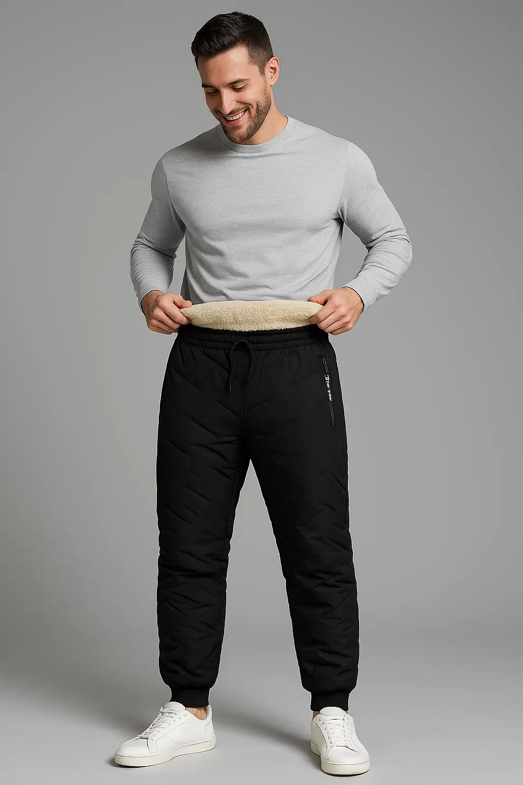 Heren Pluche Dik Fleece Gevoerd Joggingbroek VIQA© NEDERLAND