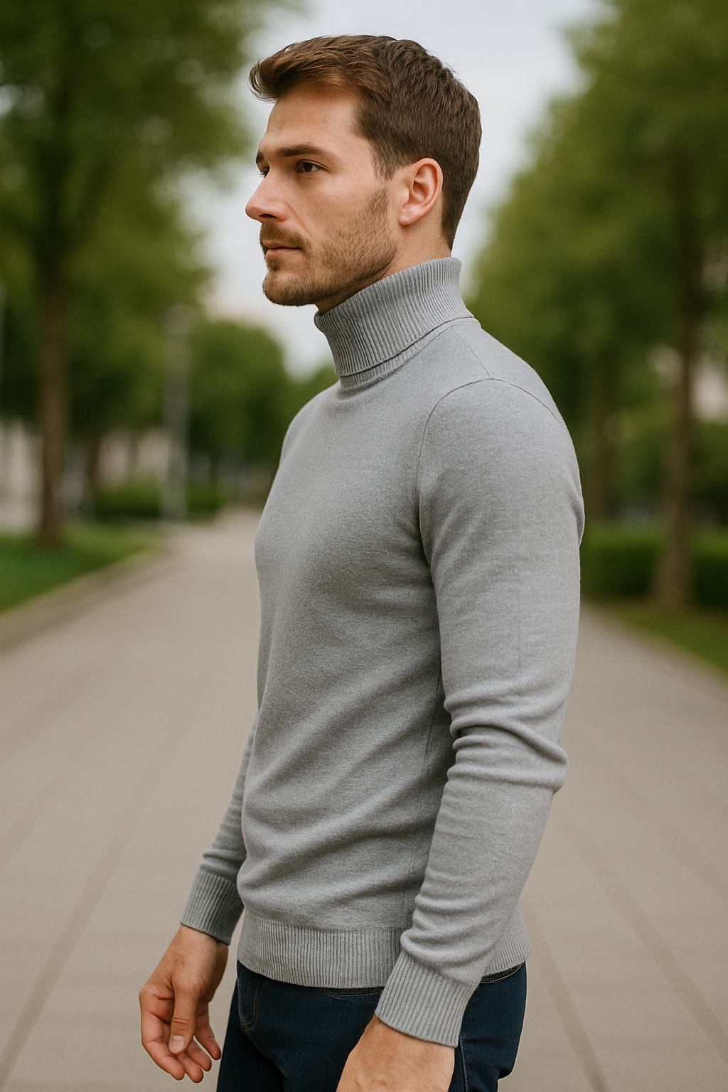 Heren Coltrui, Slim Pasvorm Effen Kleuren Trui, Warme Winter Hoge Hals Lange Mouwen Top | VIQA VIQA© NEDERLAND