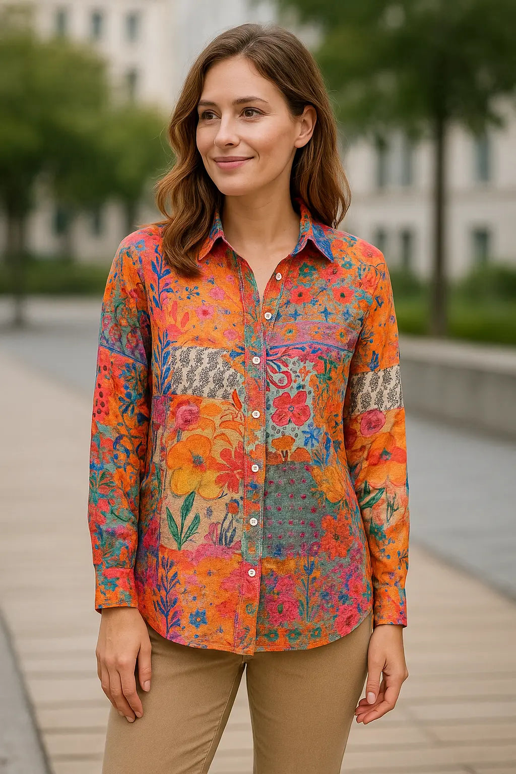 Dames Lange Mouwen Shirt, Losjes Fit Casual Top, Lichtgewicht En Ademend Blouse | VIQA VIQA© NEDERLAND