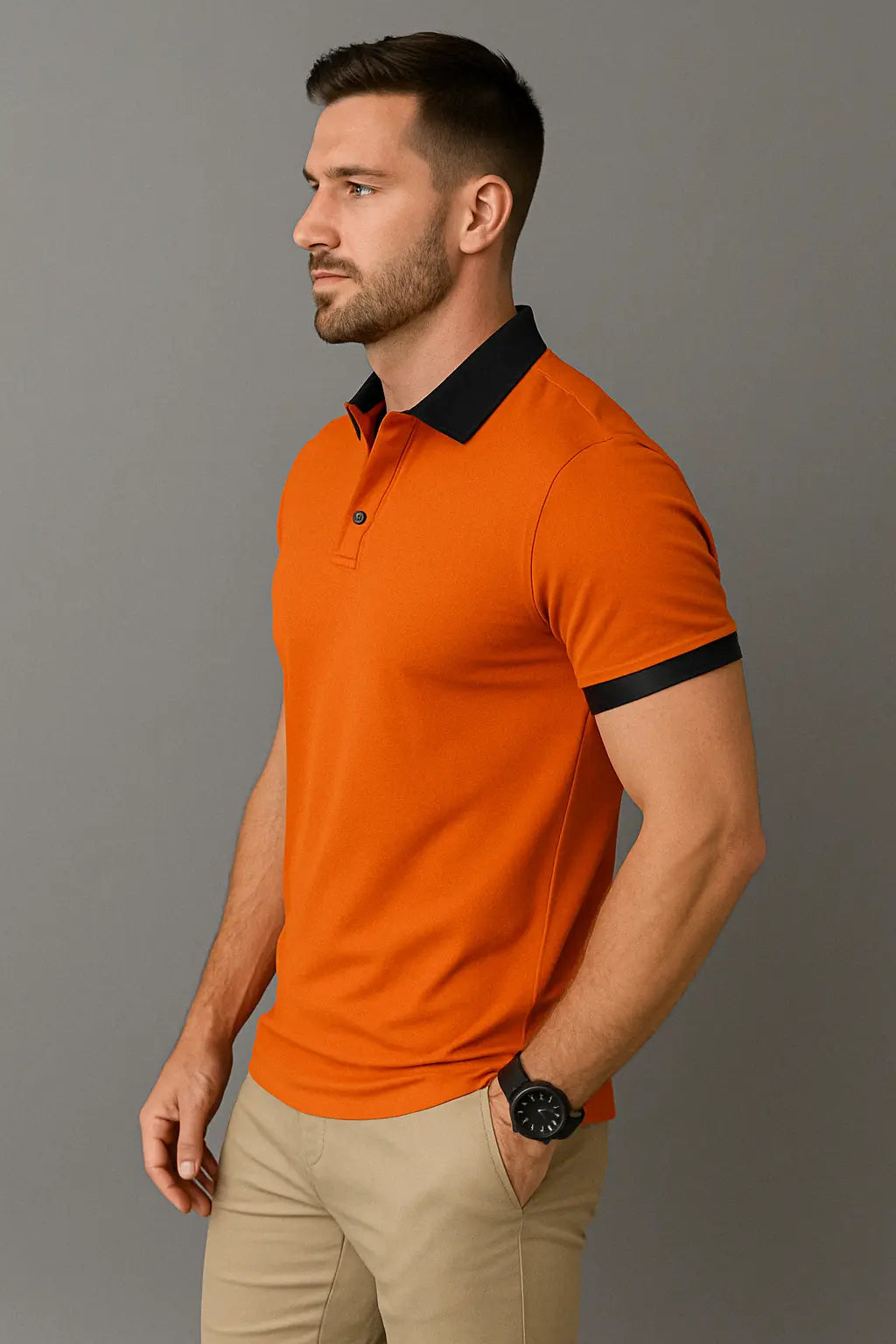 Harvey Oranje Korte Mouw Herenpolo VIQA© NEDERLAND