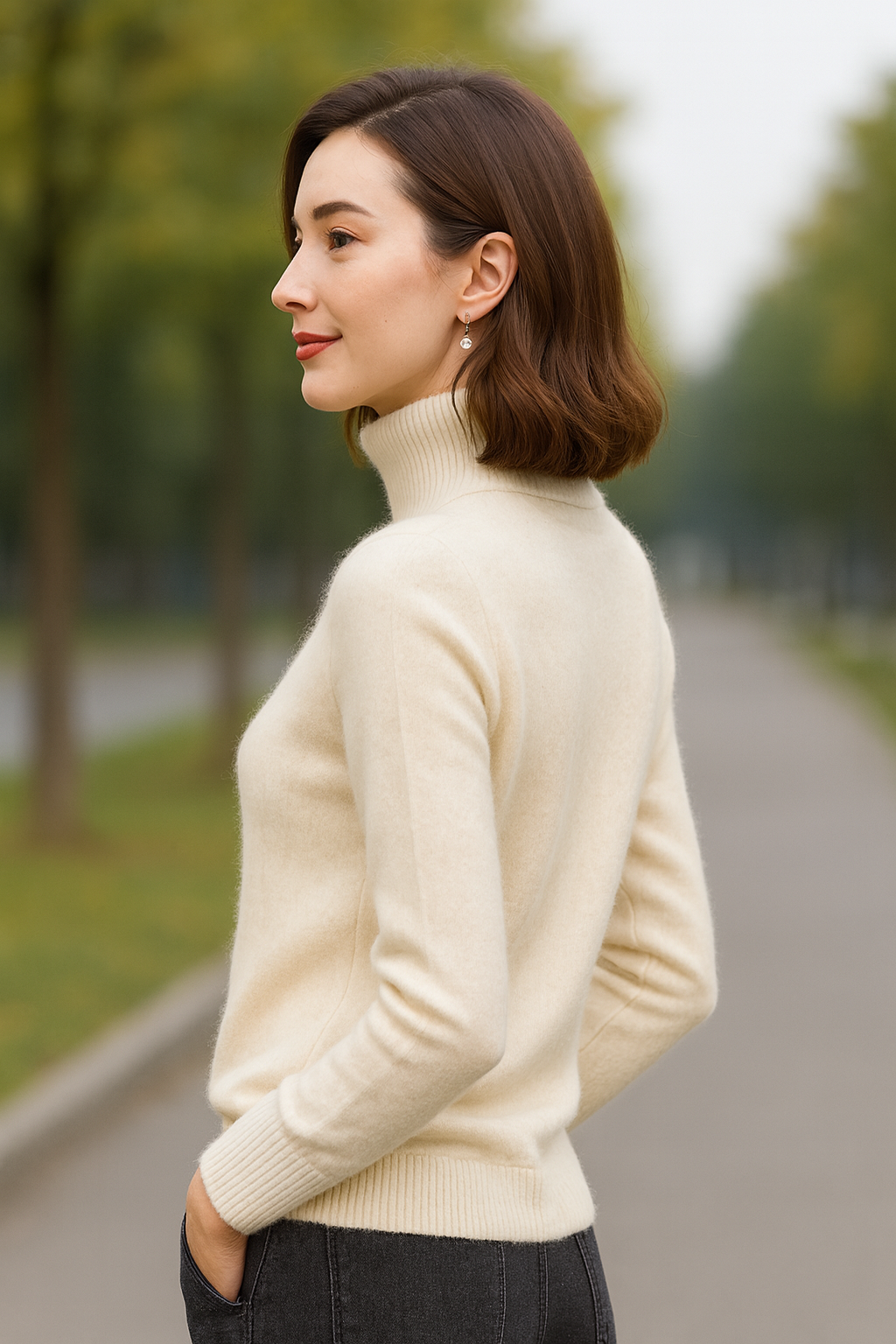 Dames Mink Kasjmier Trui, Dikke Warme Gebreide Trui, Hoge Revers Herfst En Winter Top | VIQA VIQA© NEDERLAND