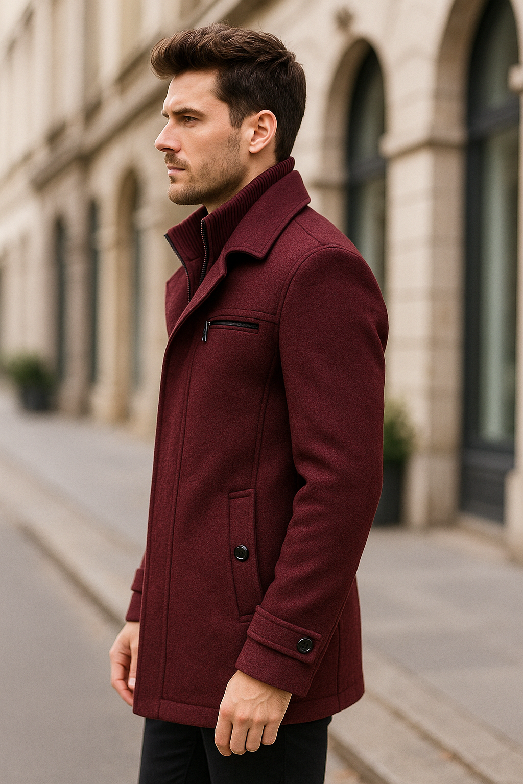 Heren Jas van Wolmix, Single Breasted Slim Pasvorm Zakelijk Casual Winter Windbreaker Jas | VIQA VIQA© NEDERLAND