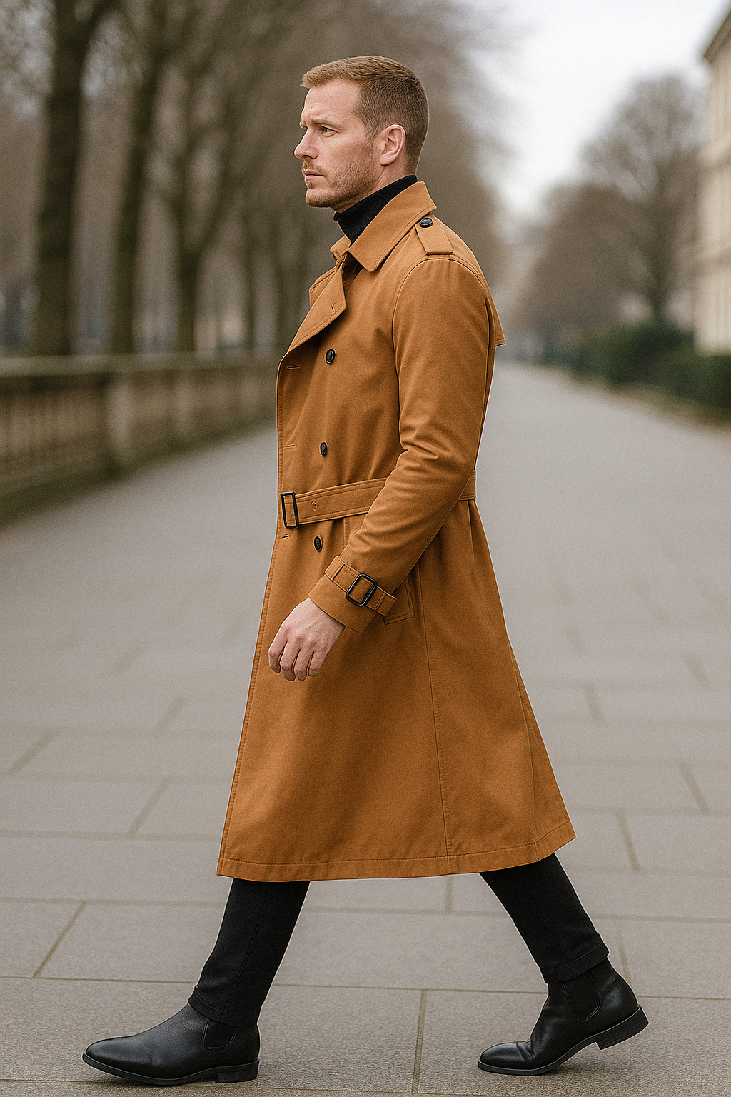 Heren Lange Trenchcoat, Overjas, Effen Kleur Casual Windjack | VIQA VIQA© NEDERLAND
