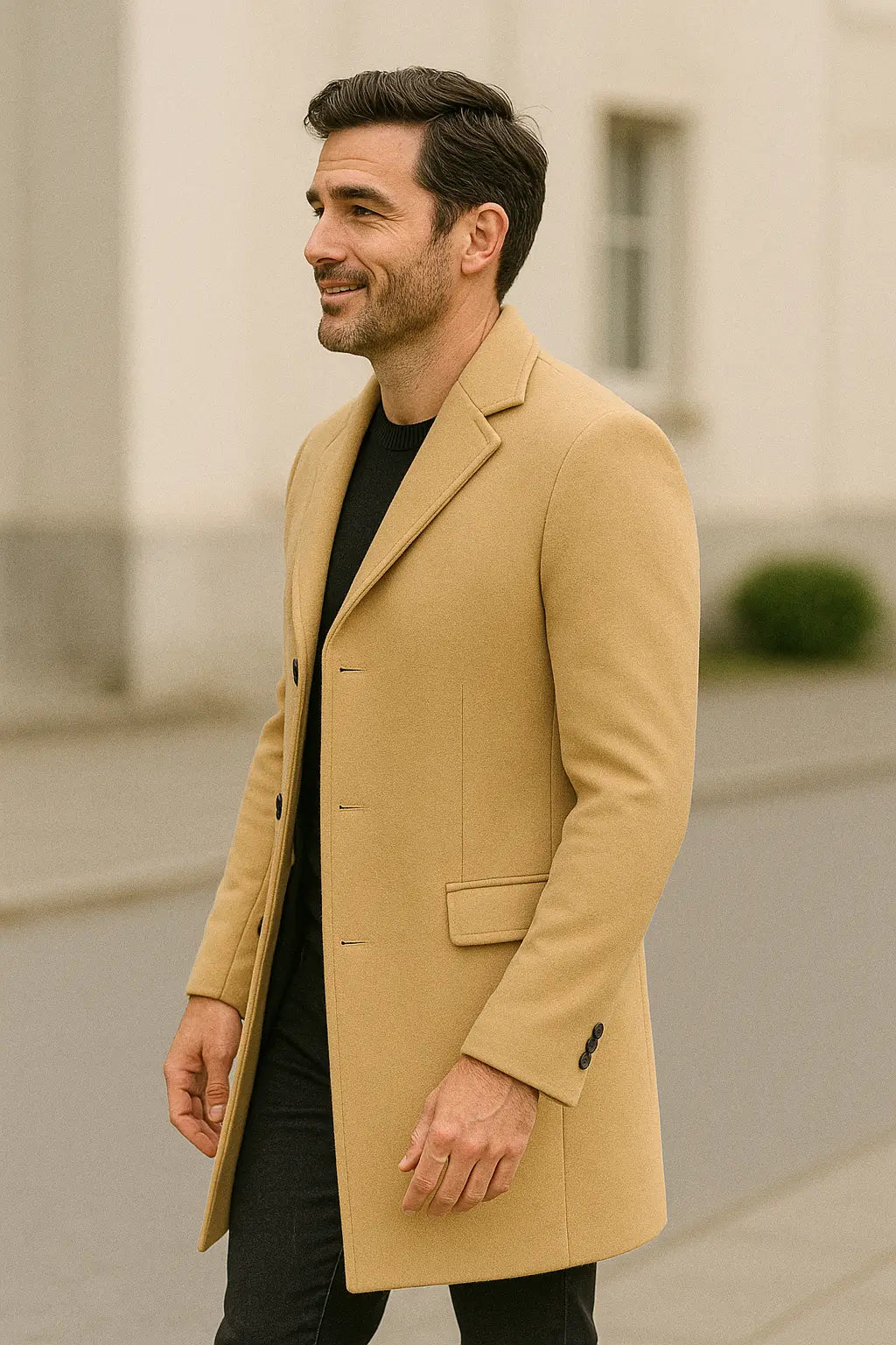 Casual Trenchcoat Voor Heren, Lange, Enkelrijige Jas In Effen Kleur, Lichtgewicht Modieuze Bovenkleding | VIQA VIQA© NEDERLAND