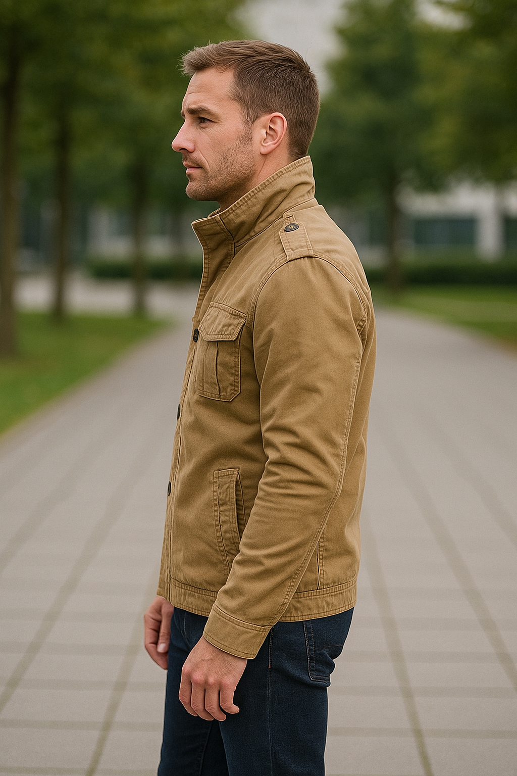 Heren Denim Cargo Jas, Outdoor Multizakken Camo Veldjas Voor Casual Wandelen | VIQA VIQA© NEDERLAND