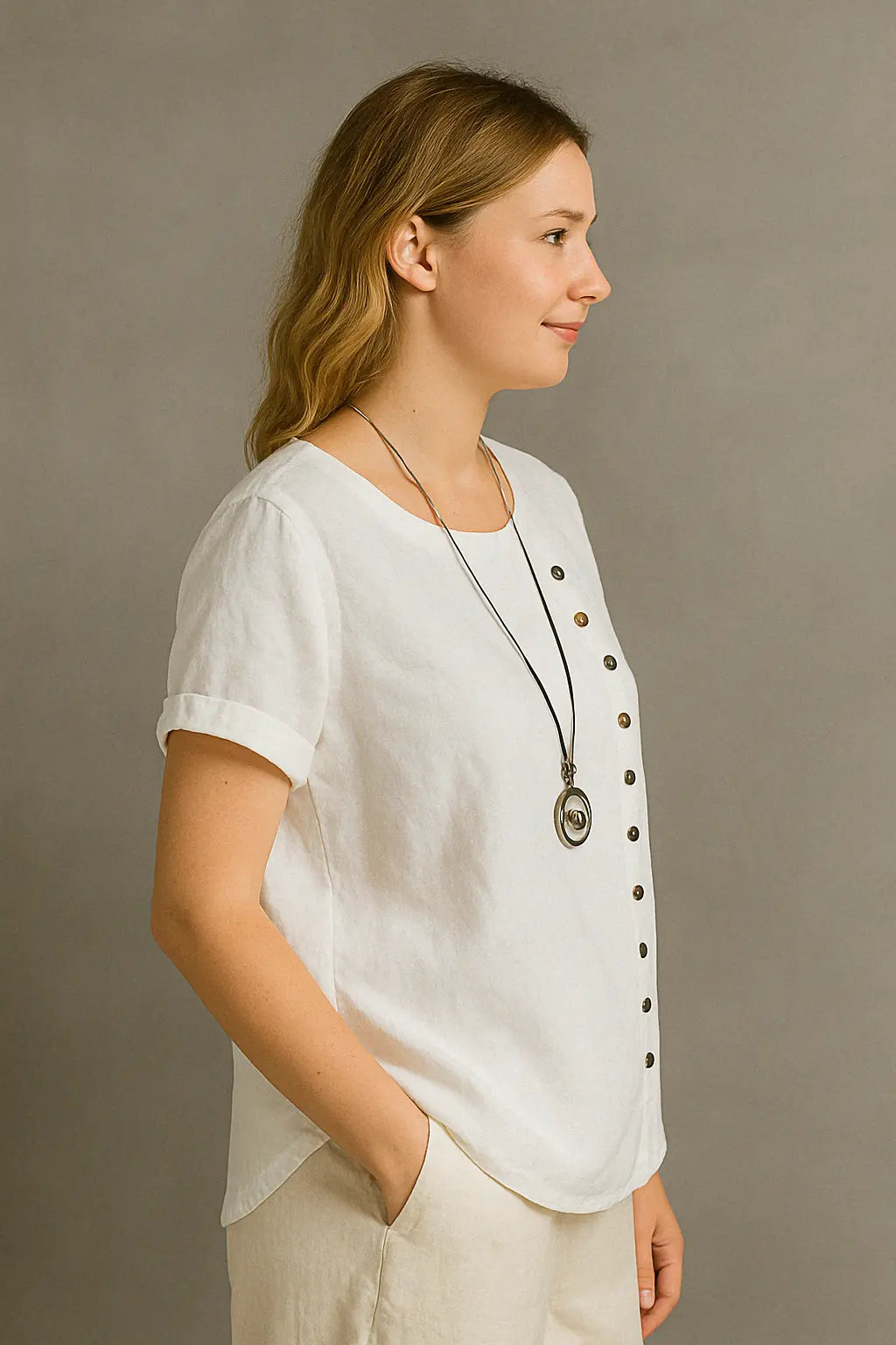 Lily Dames Katoen Lichtgewicht Blouse Met Korte Mouwen VIQA© NEDERLAND