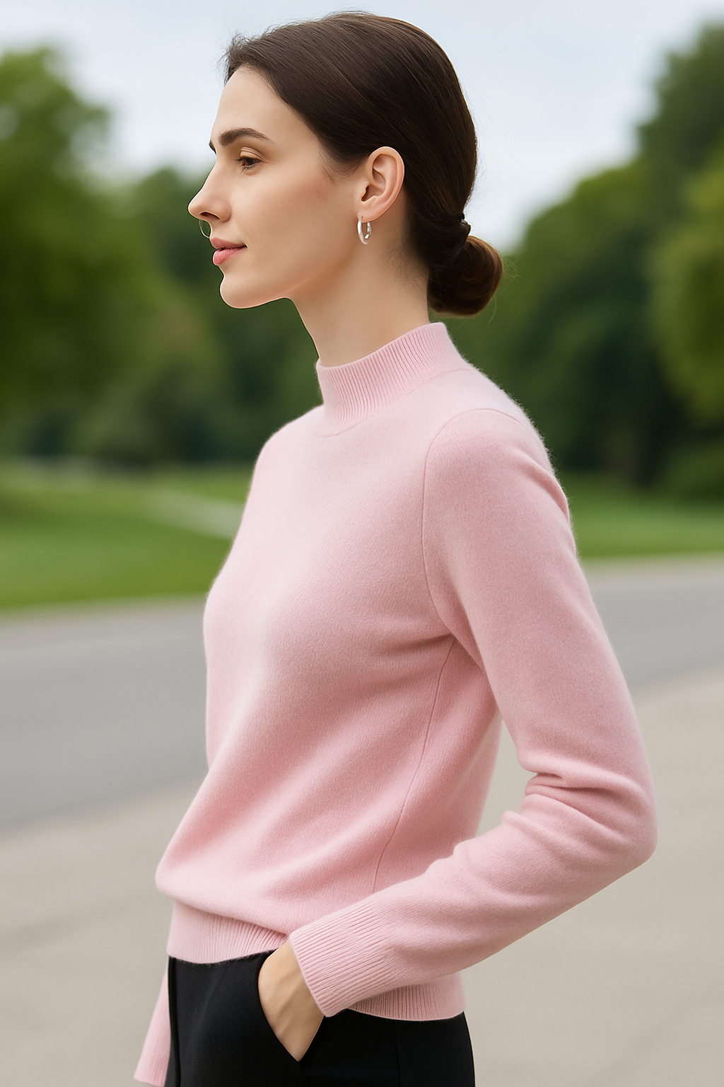 Naadloze Wollen Trui Voor Dames, Halve Col Lange Mouwen Gebreide Pullover Top | VIQA VIQA© NEDERLAND