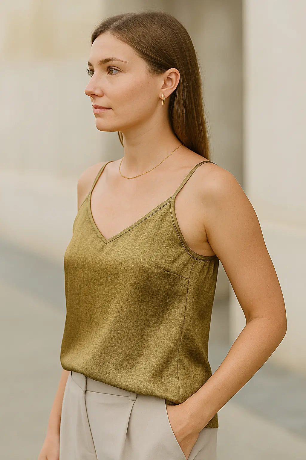 Dames Zomer Spaghettibandjes Vest, Elegante Rugloze Effen Kleur Casual Mouwloze Top | VIQA VIQA© NEDERLAND