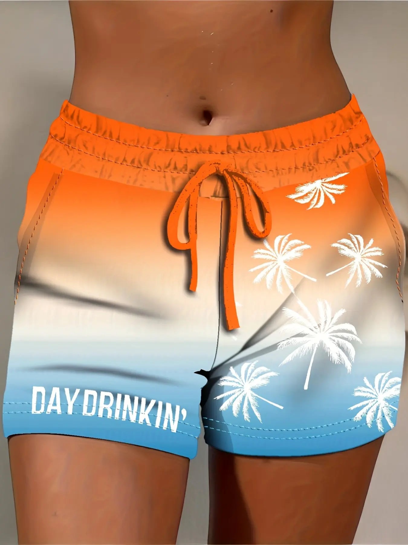 Danette Dames Elastische Taille Korte Broek VIQA© NEDERLANDOranje-XL