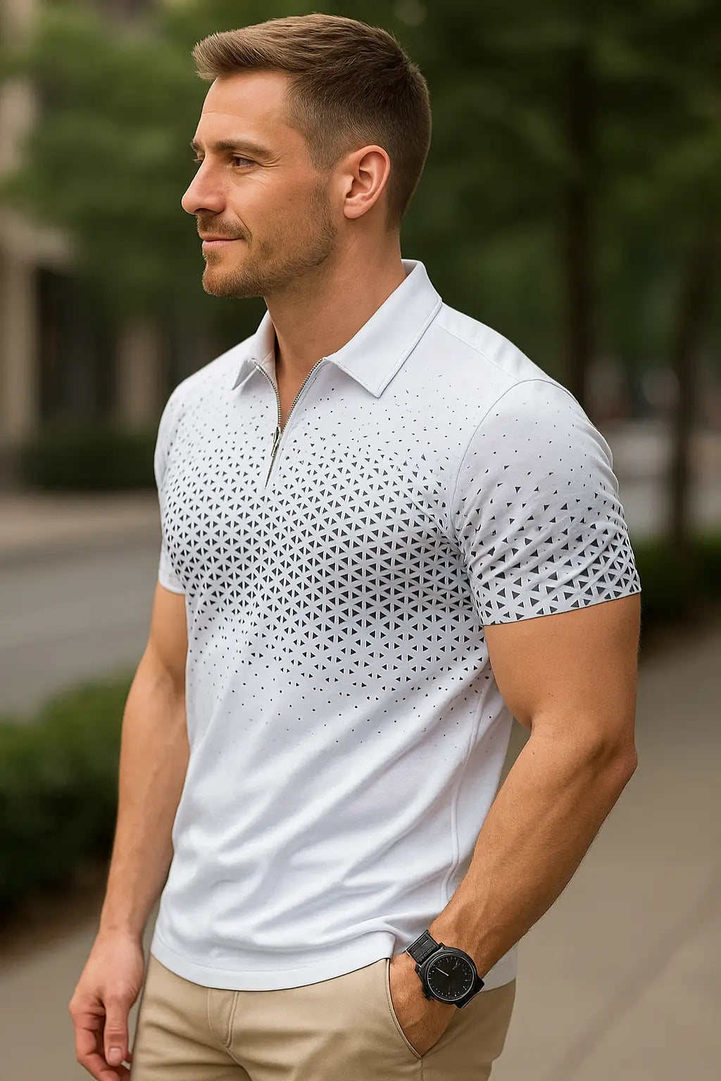 Heren Polo Met Rits VIQA© NEDERLAND