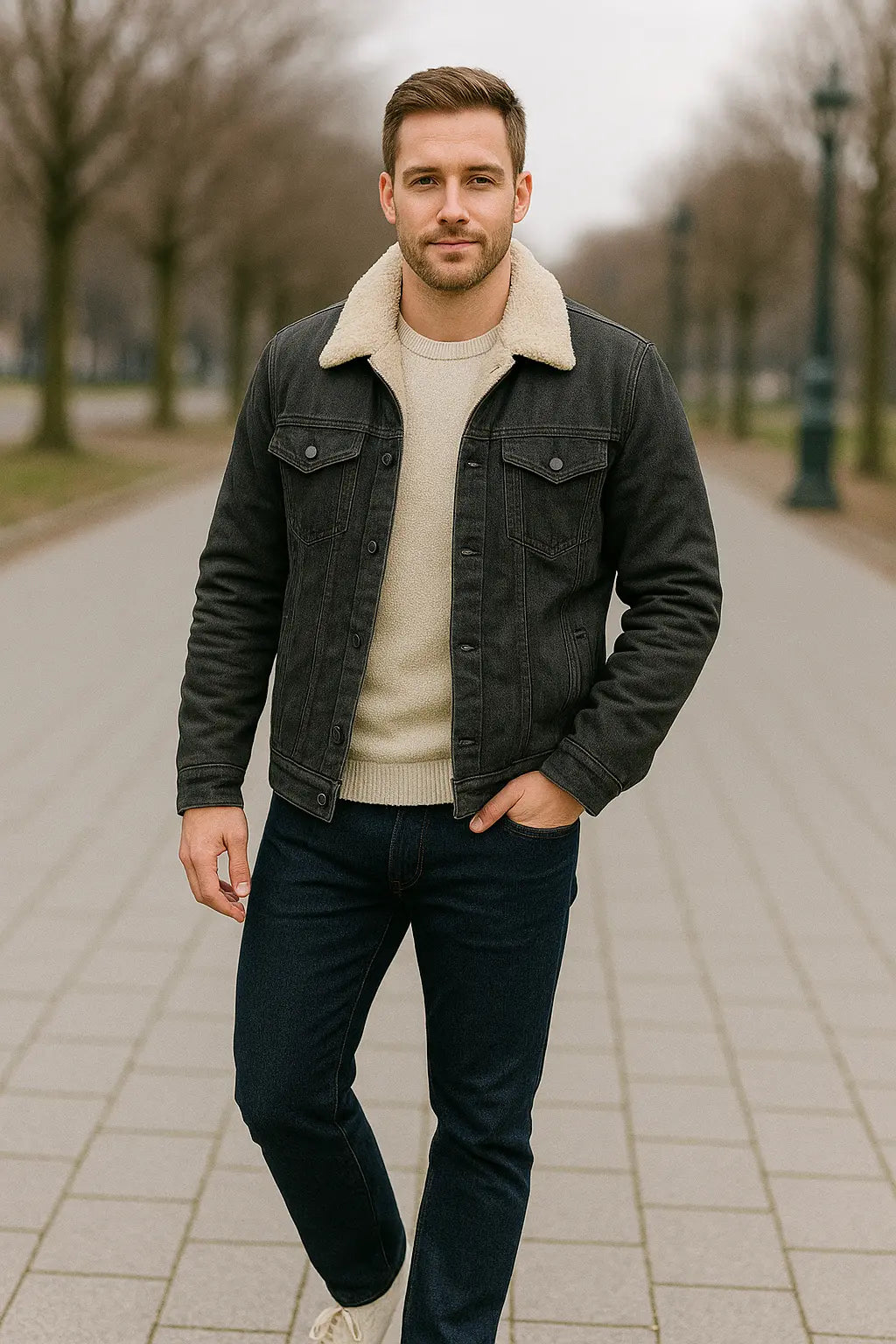 Heren Winterjas, Dikke Fluwelen Voering, Effen Kleur, Revers, Buitenkleding Met Zakken | VIQA VIQA© NEDERLAND