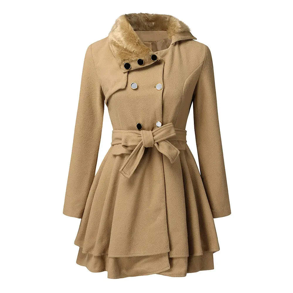 Trenchcoat Met Dubbele Borst En Riem Voor Dames VIQA© NEDERLAND