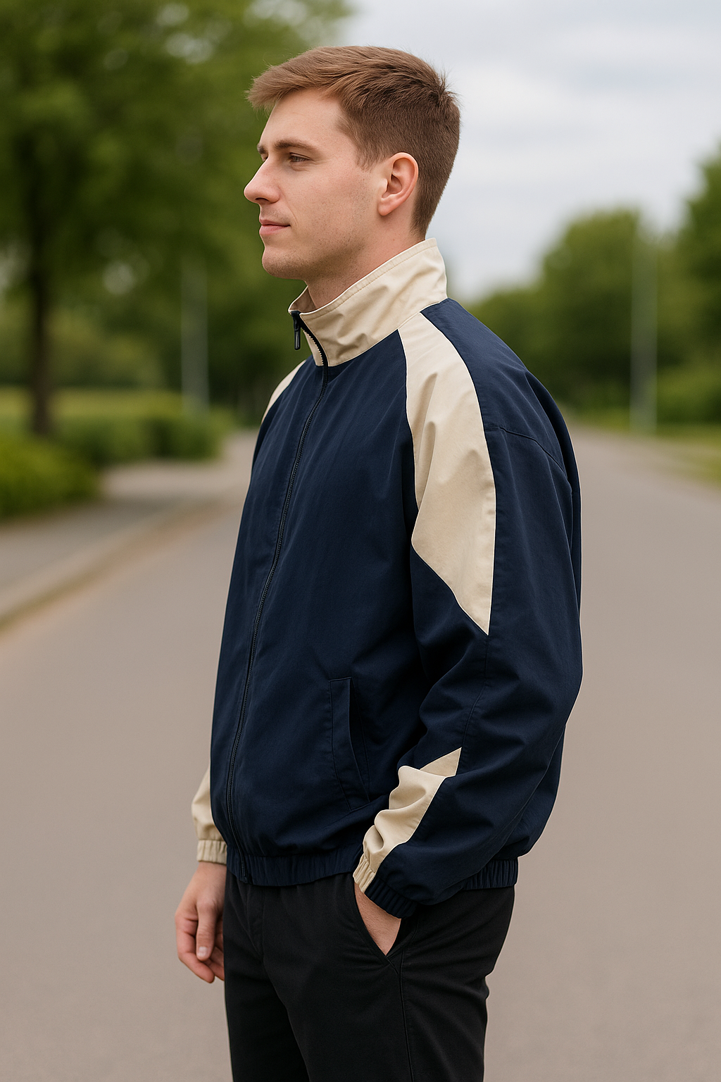 Heren Windjack Met Kleurblokken, High Street Stijl, Opstaande Kraag, Winter- En Lentebovenkleding | VIQA VIQA© NEDERLAND