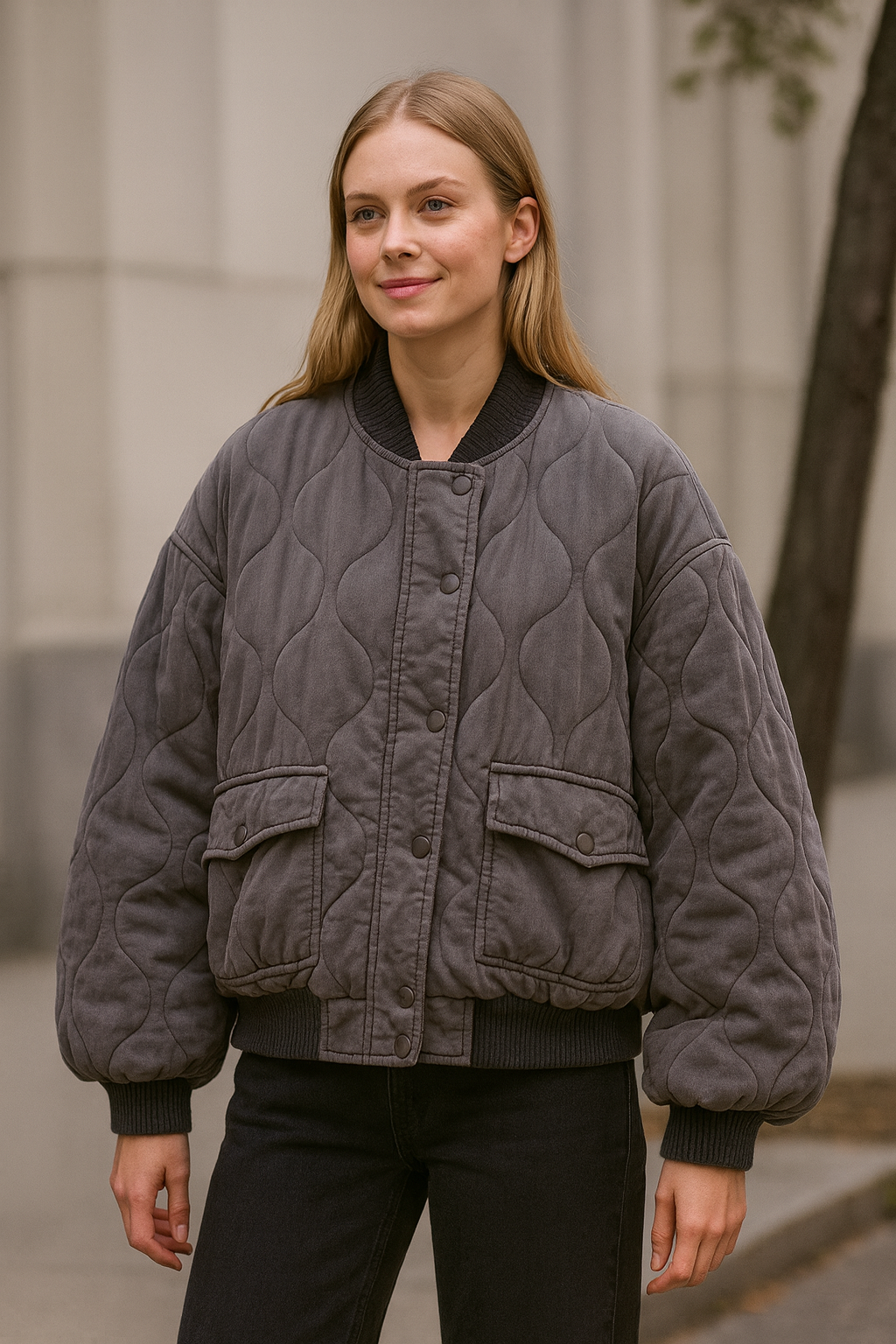 Dames Bomberjas, Casual Lange Mouwen Losse Winterjas | VIQA VIQA© NEDERLAND