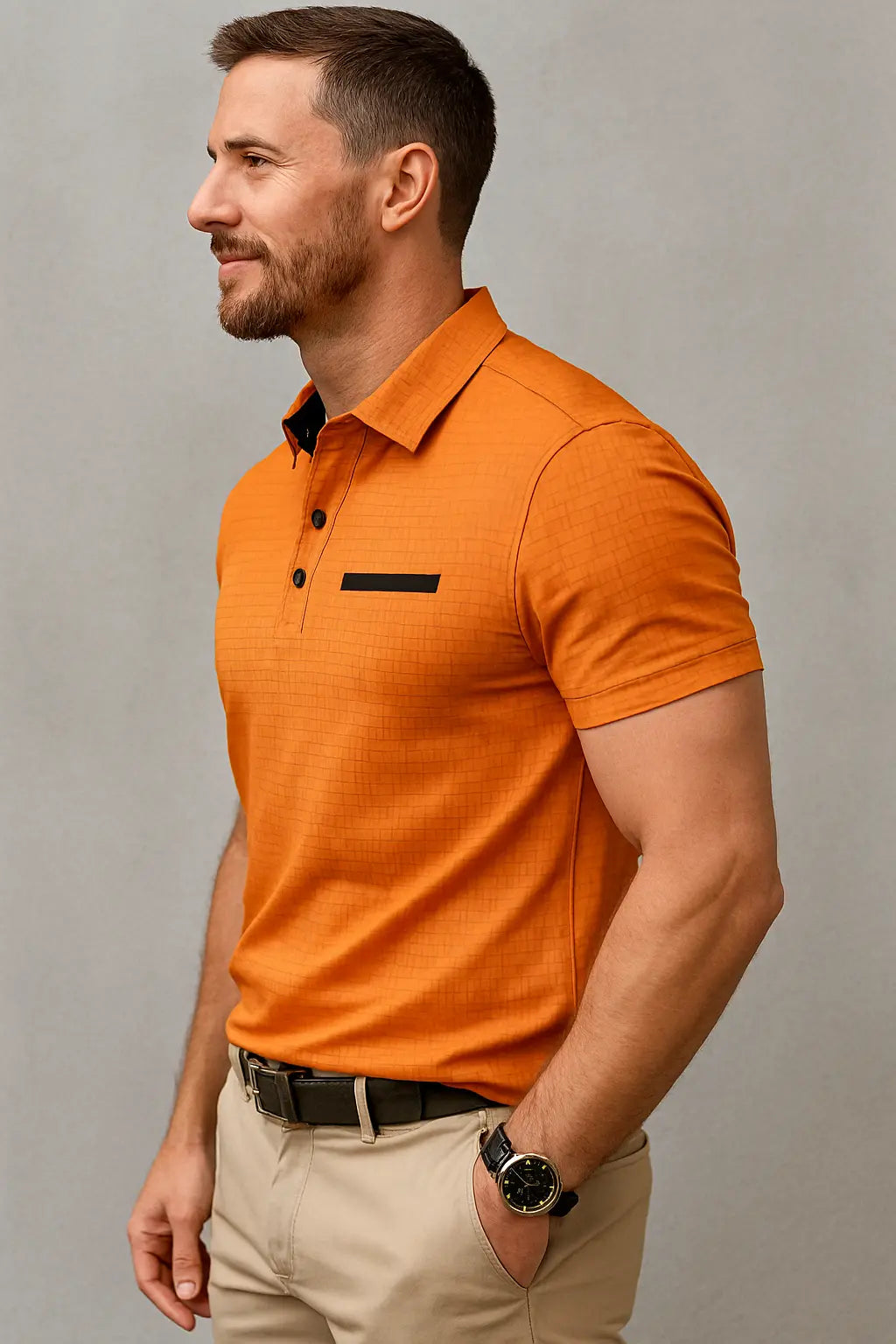 Barry Heren Oranje Polo Shirt Met Zak VIQA© NEDERLAND