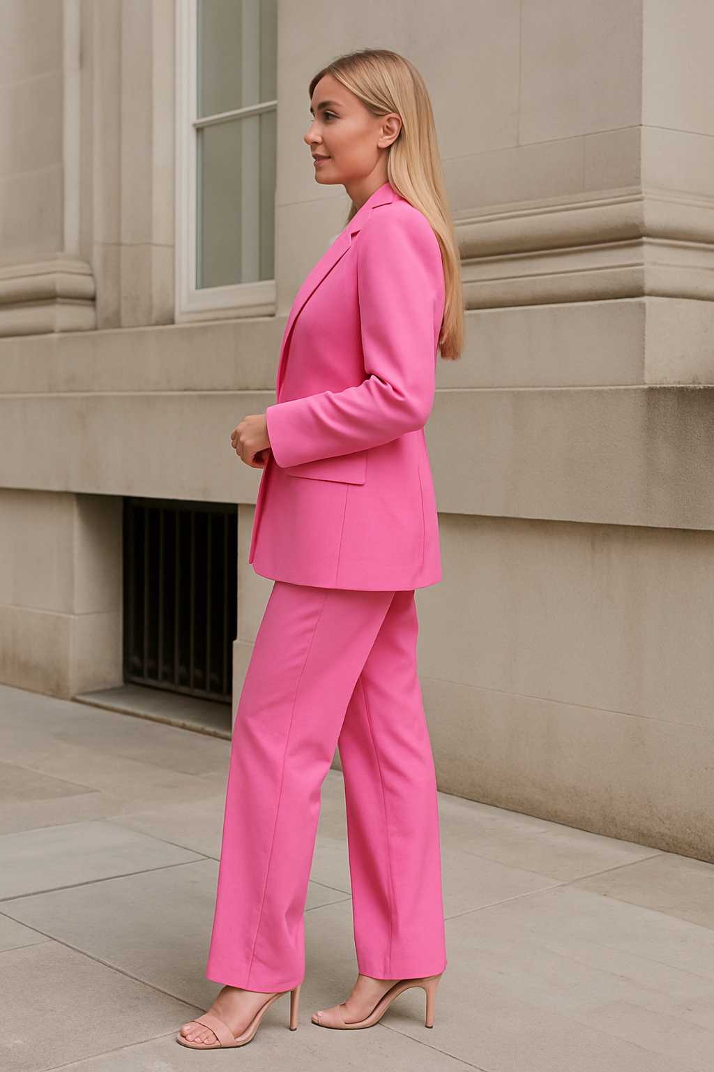 Elegante Tweedelige Set Met Lange Mouwen En Rechte Broek Voor Dames Tweedelig Pak | VIQA VIQA© NEDERLAND