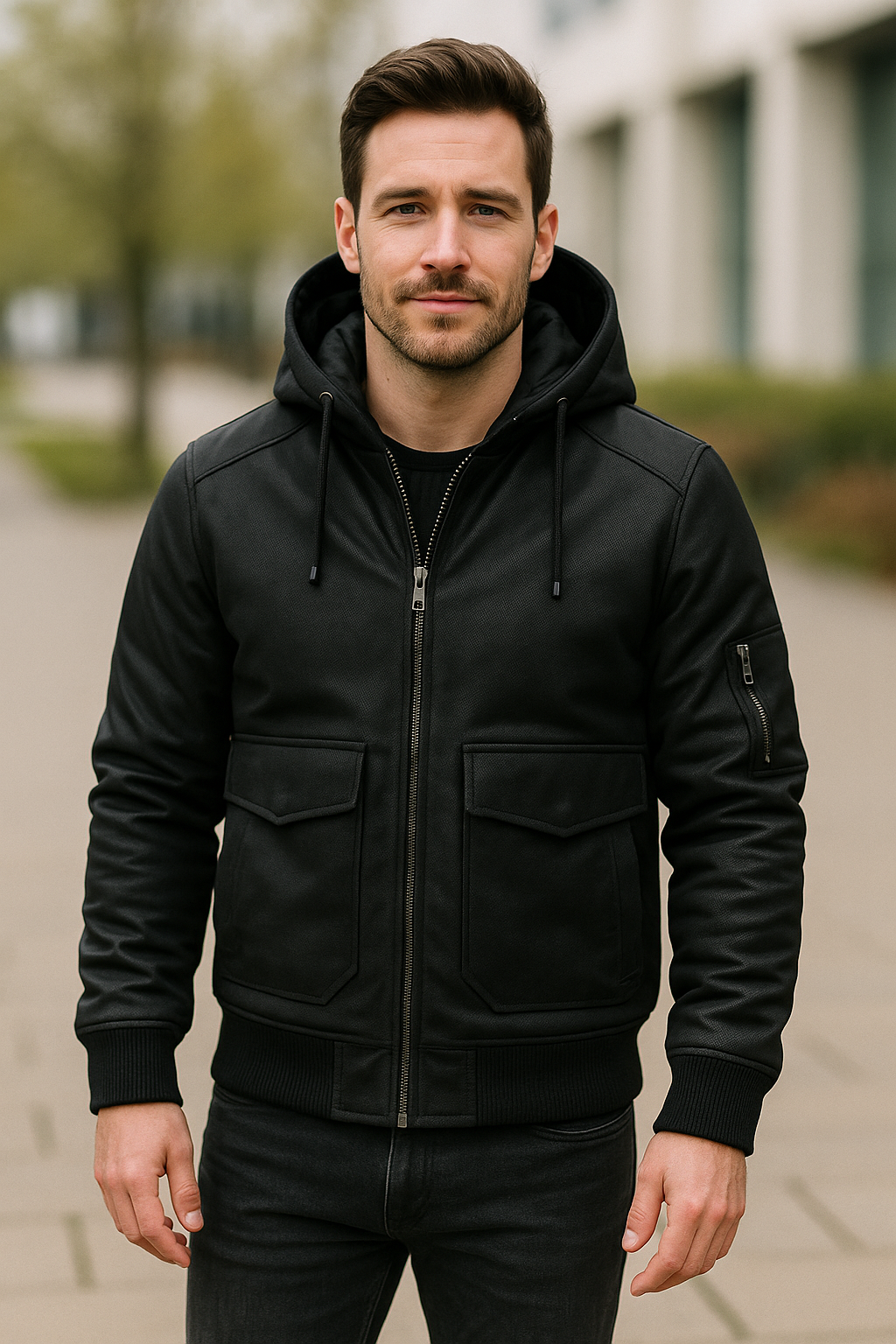 Heren Leren Motorjas, Klassieke Bikerstijl, Hoogwaardige Kunstleren Lentejas | VIQA VIQA© NEDERLAND