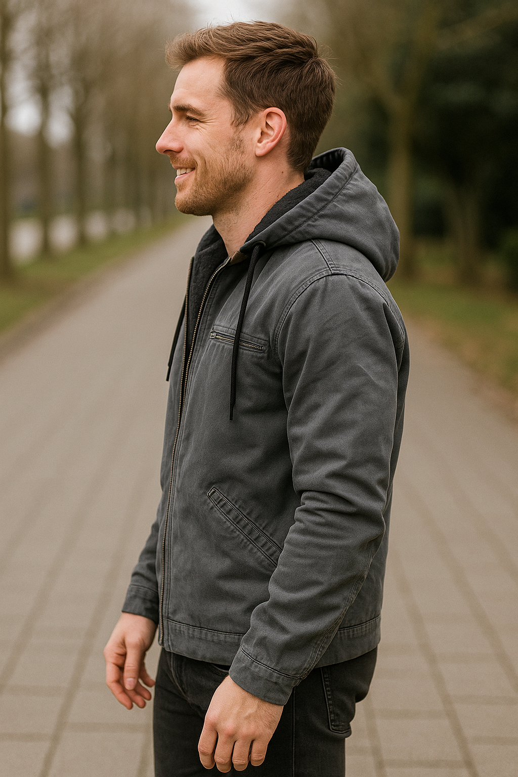 Heren Katoenen Gewatteerde Jas, Casual Effen Rits Parka, Winter Trendy Losse Jas | VIQA VIQA© NEDERLAND