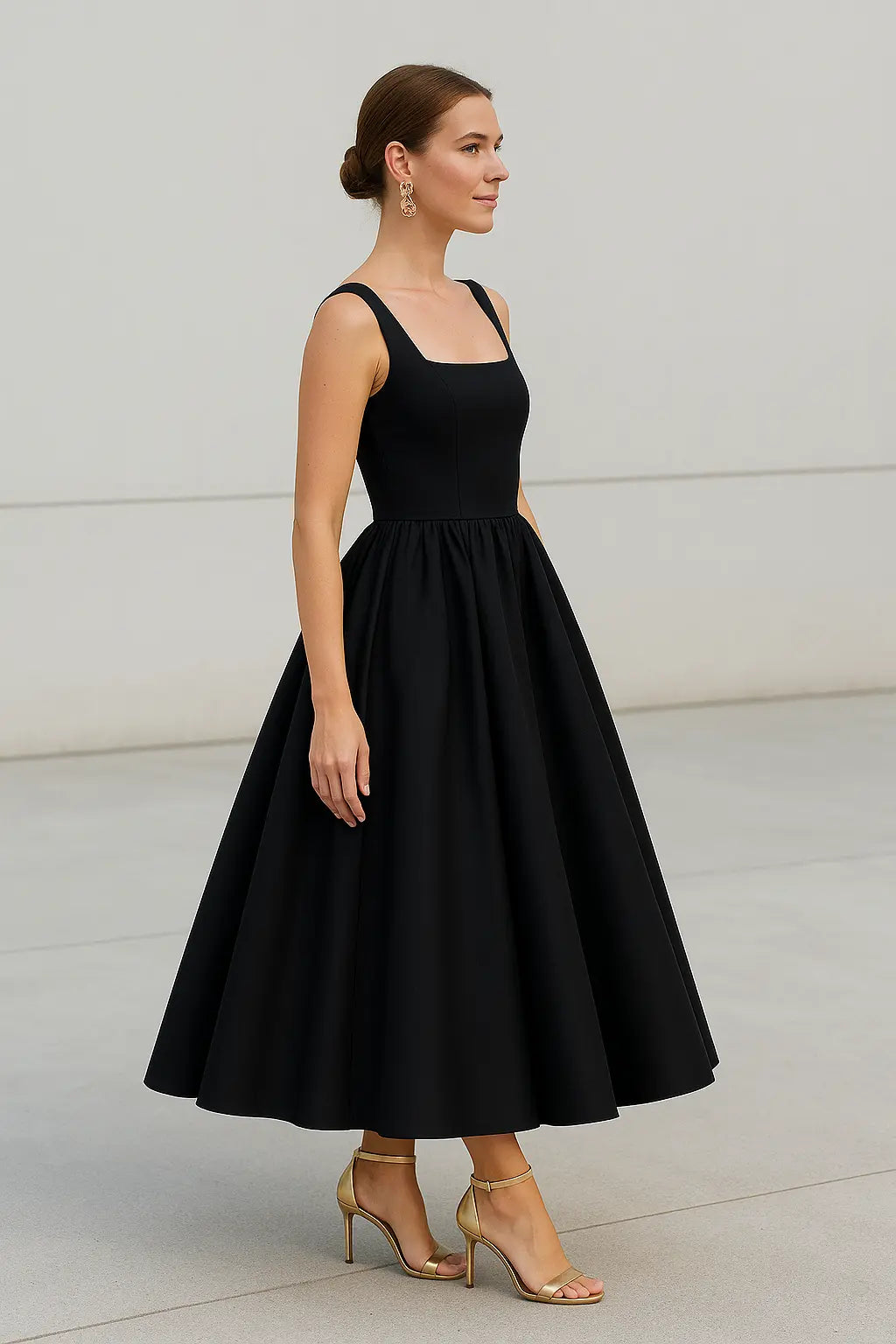 Dames Cocktail Jurk, Elegante Off-Shouder Vierkante Hals Hoge Taille Grote Hem Feestjurk | VIQA VIQA© NEDERLAND