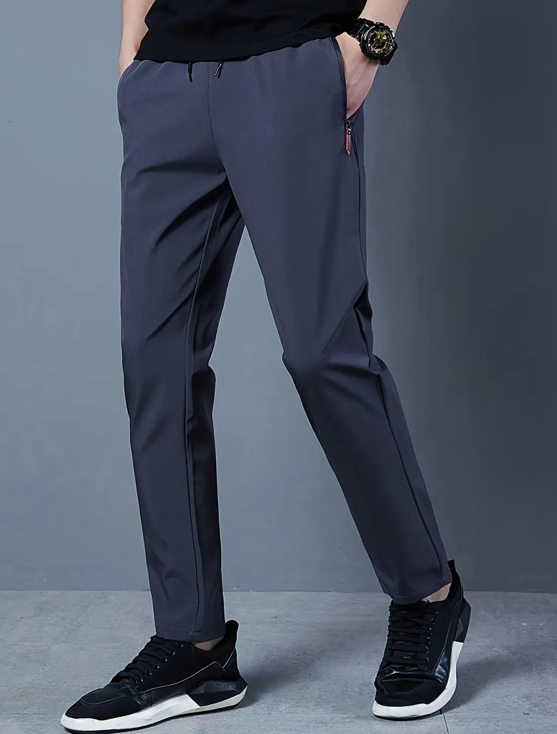 Heren Slim Fit Sportbroek, Lichtgewicht Casual Atletische Joggers, Stretch Trainingsbroek | VIQA VIQA© NEDERLANDGrijs-2XL