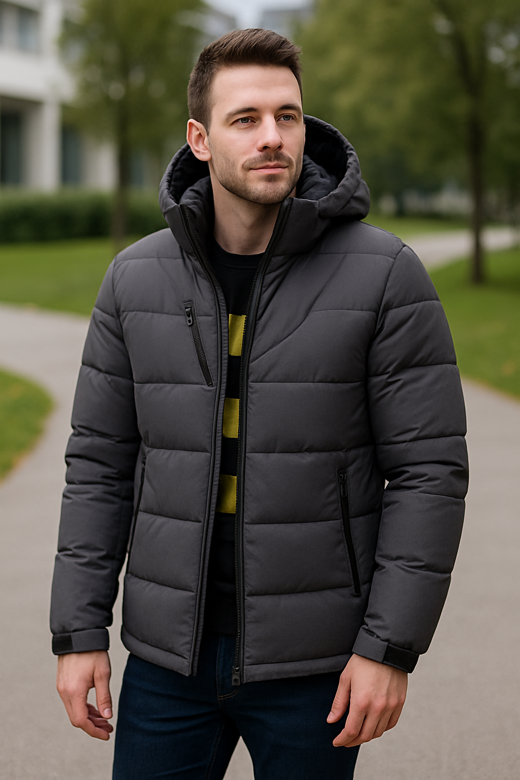 Heren Donsjack, Dik Warm Capuchonjack, Lichtgewicht Casual Winter Wit Eendendons | VIQA VIQA© NEDERLAND