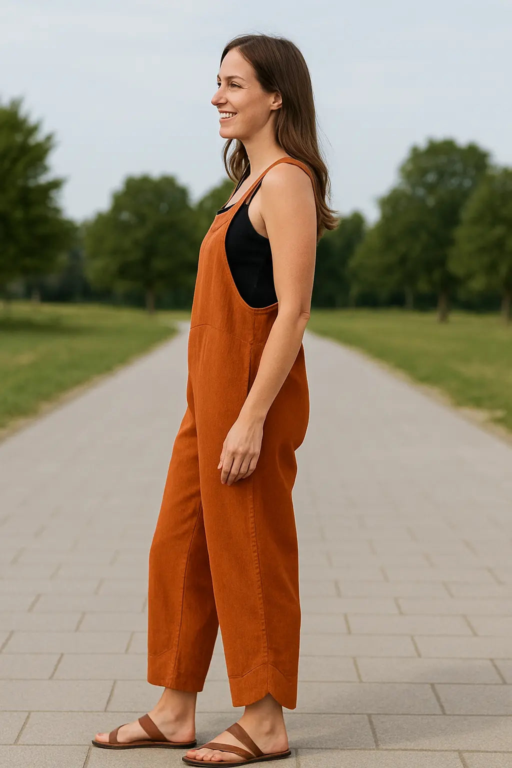 Zomerse Jumpsuit Voor Dames, Losvallende Romper Met Wijde Pijpen En Zakken, Effen Kleur, Schouderbandjes, Casual Kleding | VIQA VIQA© NEDERLAND