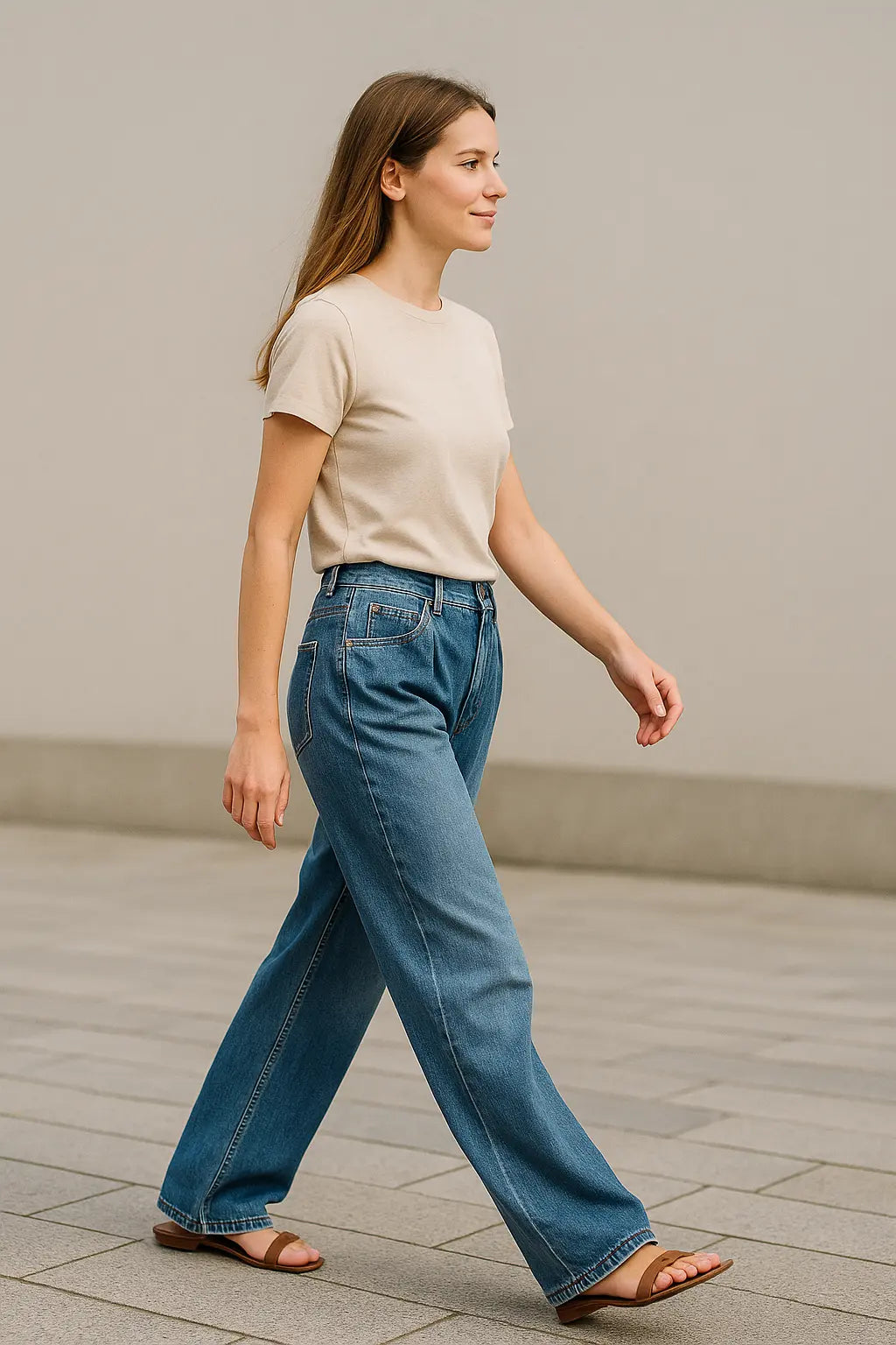 Dames Jeans Met Hoge Taille En Wijde Pijpen, Retro Losse Pasvorm Broek Met Afslank Eigenschappen | VIQA VIQA© NEDERLAND