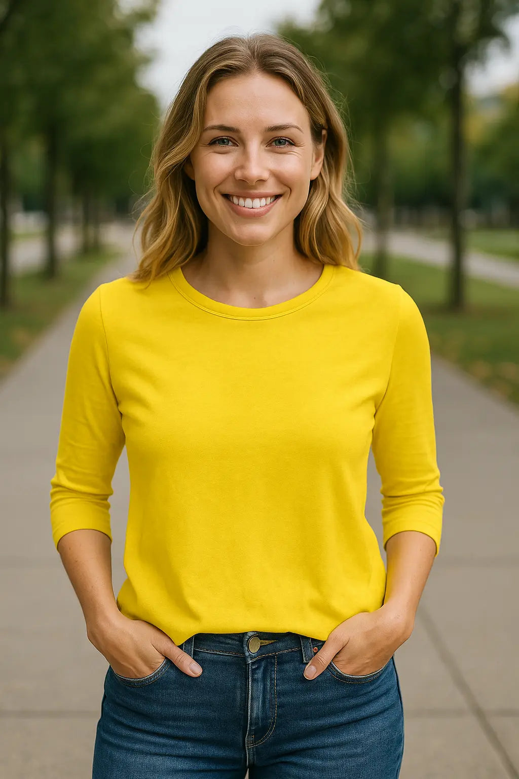 Dames Casual Blouse, Los Pasvorm Met 3/4 Mouwen En Ronde Hals T-Shirt, Effen Kleur Top | VIQA VIQA© NEDERLAND
