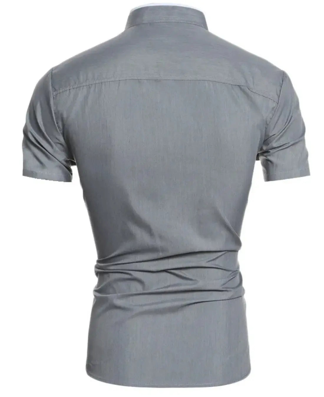 Heren Overhemd Met Korte Mouwen, Slim Fit Casual Staande Kraag, Lichtgewicht En Ademende Top | VIQA VIQA© NEDERLAND