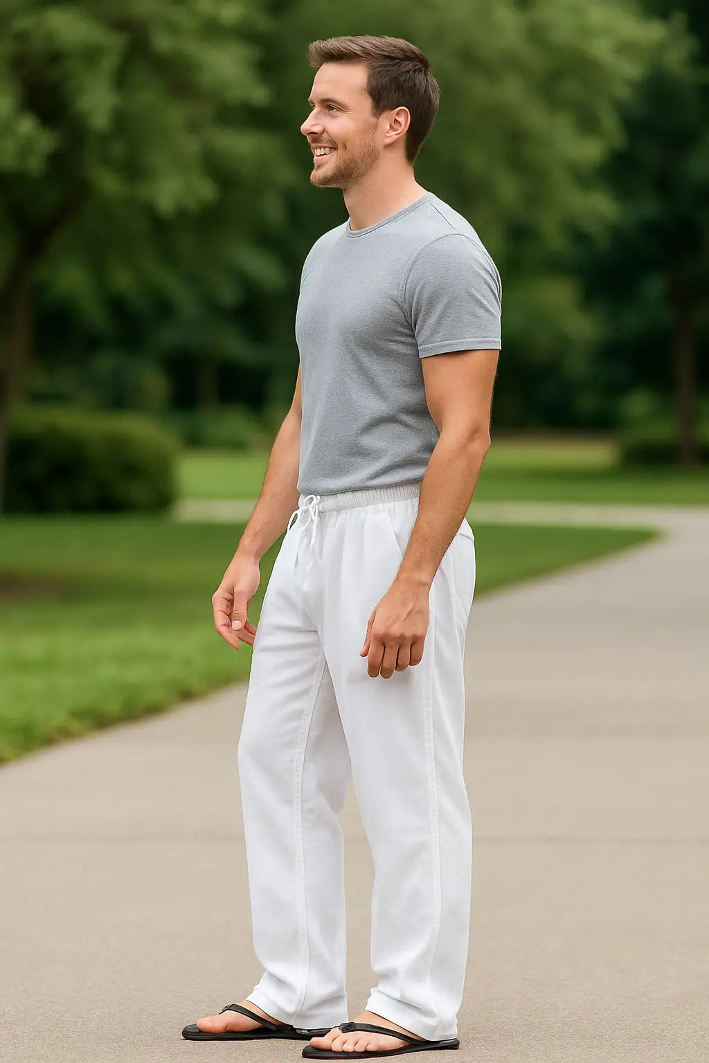 Lichtgewicht Herenbroek, Elastische Taillebroek, Casual Lange Zomerbroek | VIQA VIQA© NEDERLAND