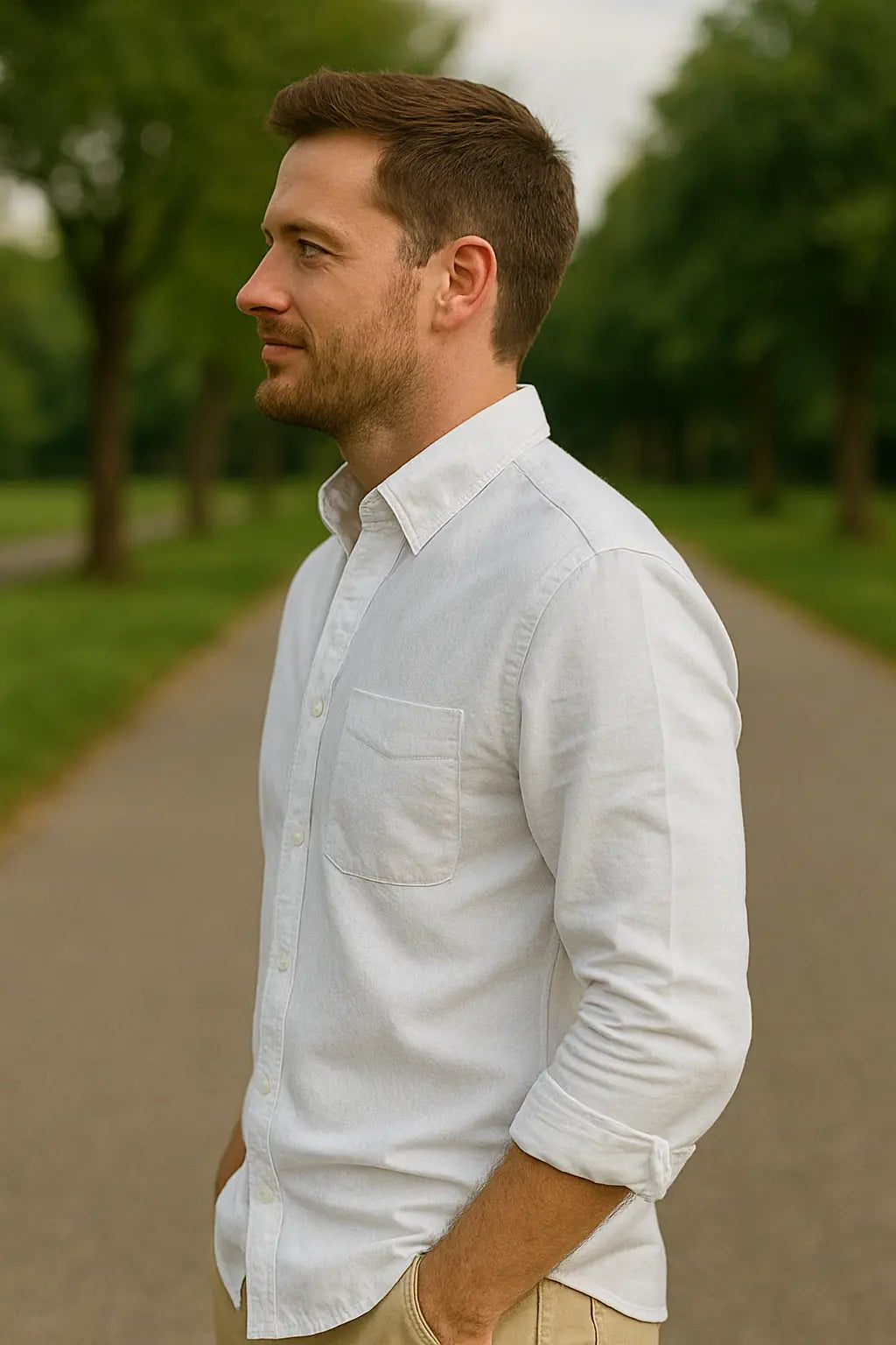 Heren Overhemd Met Lange Mouwen En Kapsel, Effen Kleur Knop-Omhoog Casual Kantoor Vest Stijl Top | VIQA VIQA© NEDERLAND