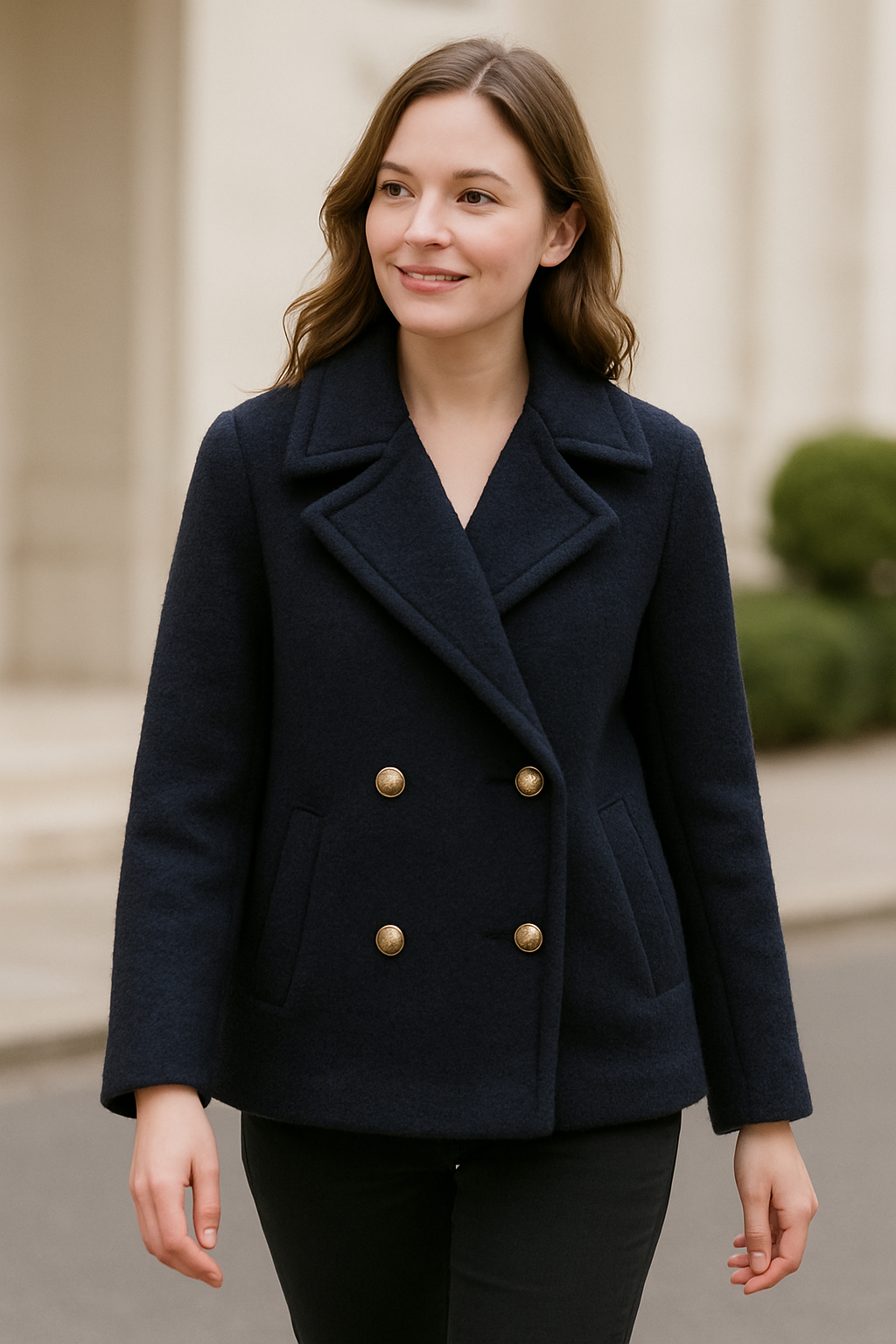 Vrouwen Parel Button Coat, Double Breasted Frans ontwerp Herfst Fashion | VIQA VIQA© NEDERLAND