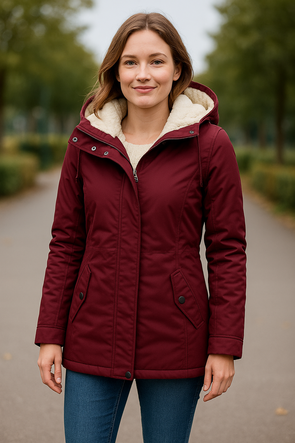 Damesjas Met Capuchon En Fleecevoering, Dikke Warme Halflange Winterjas | VIQA VIQA© NEDERLAND