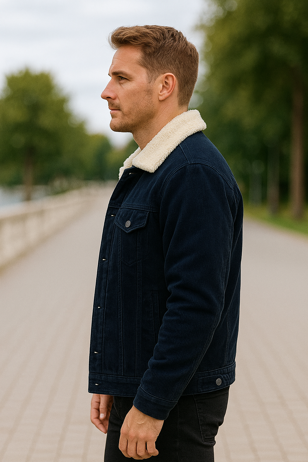 Heren Corduroy Jas, Sherpa Fleece Windjack, Dikke Warme Winterjas Met Meerdere Zakken | VIQA VIQA© NEDERLAND