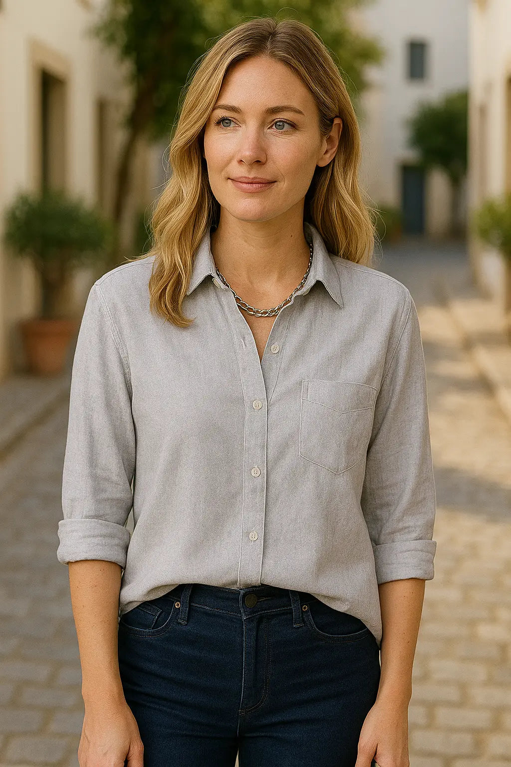 Dames Linnen Lange Mouw Shirt, Elegant Effen Kleur Casual T-Shirt Overhemd | VIQA VIQA© NEDERLAND