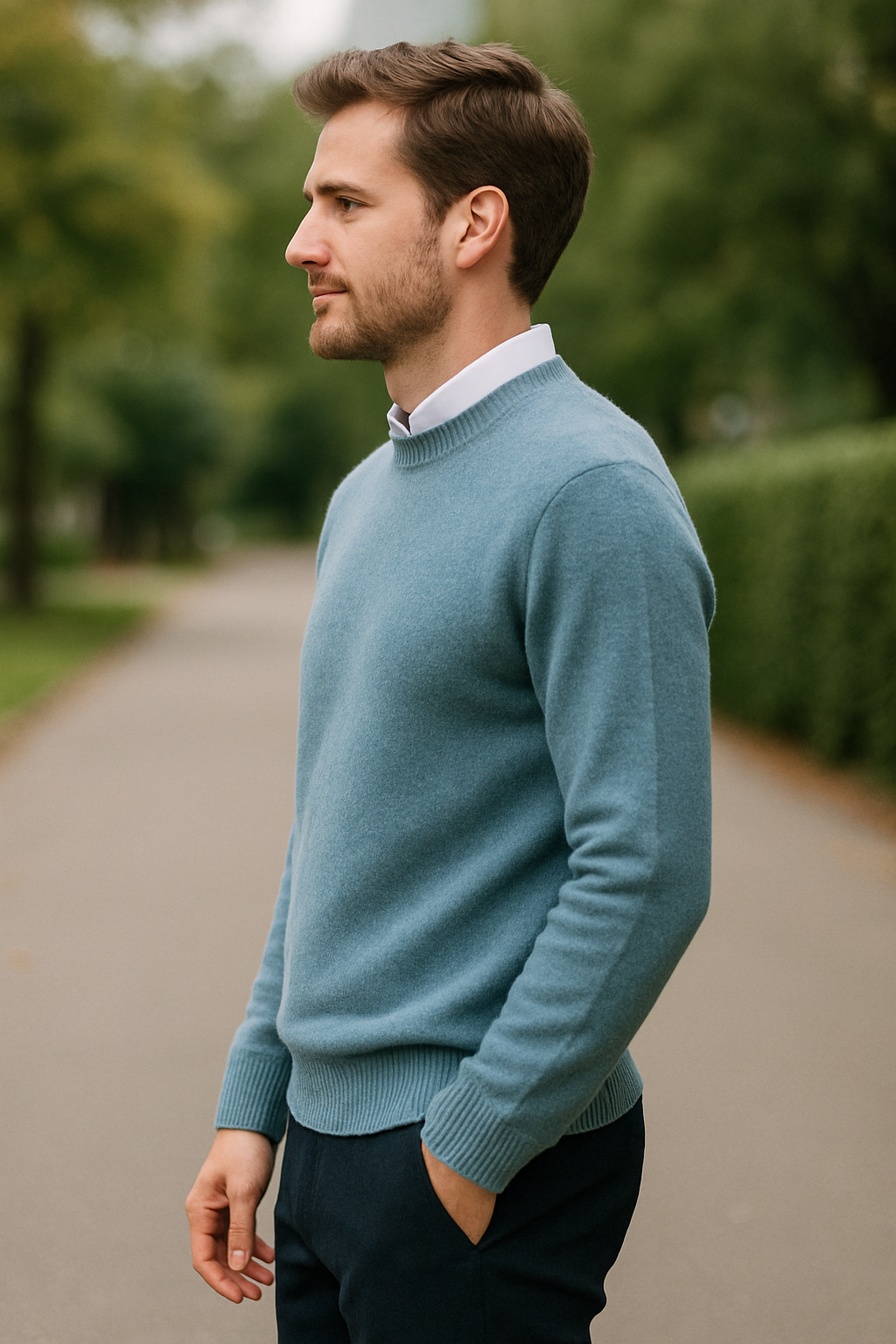 Heren Kasjmier Trui, Los Gebreide Pullover Met Ronde Hals, Herfst Winter Casual Top | VIQA VIQA© NEDERLAND