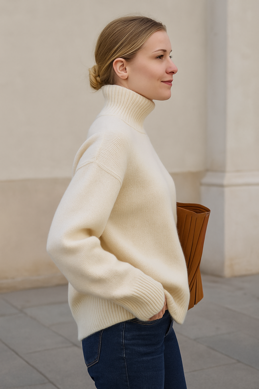Women’s Turtleneck Pullover Sweater, Thick Knitted Jumper, Autumn Winter Office Knitwear Top | VIQA© NEDERLAND