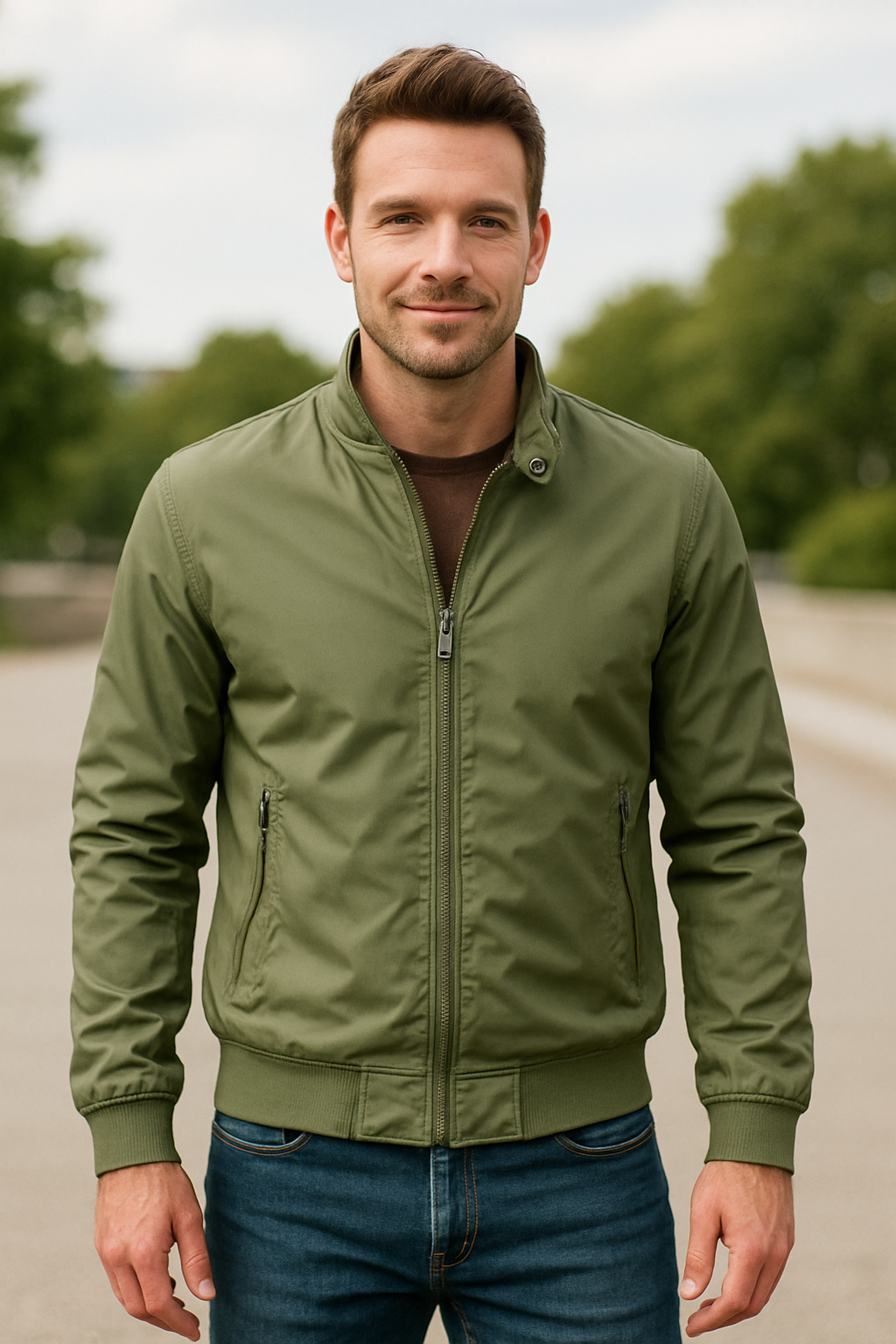 Bomberjack Voor Heren, Effen Slim Pasvorm Casual Bomberjack, Herfstjas Met Opstaande Kraag | VIQA VIQA© NEDERLAND