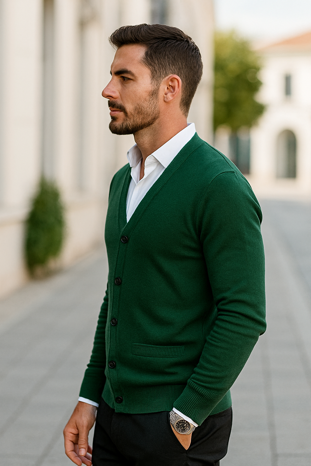 Herenvest Trui, Slim Pasvorm V-Hals Gebreid, Casual Herfst Langemouwen Effen Top | VIQA VIQA© NEDERLAND