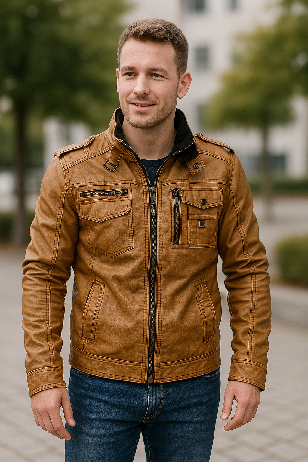 Leren Motorjas Voor Heren, Motorjas Van PU, Casual Dikke Bovenkleding Voor Winter | VIQA VIQA© NEDERLAND