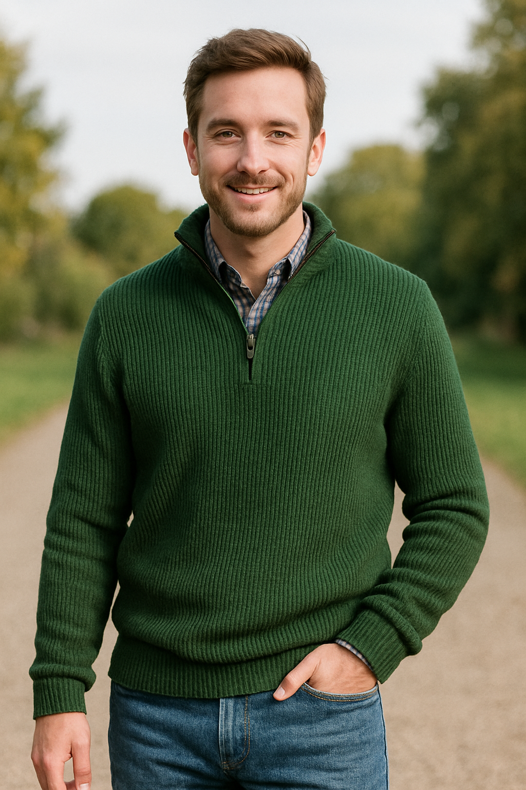 Luxe Heren Trui, Zakelijke Casual Ritssluiting Staande Kraag Top, Mode Losse Pasvorm | VIQA VIQA© NEDERLAND