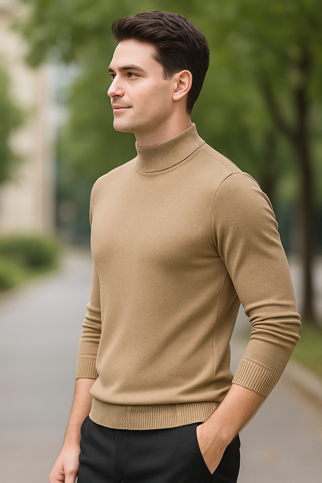 Heren Halve Coltrui, Winter Effen Kleuren Trui, Casual Coltrui | VIQA VIQA© NEDERLAND