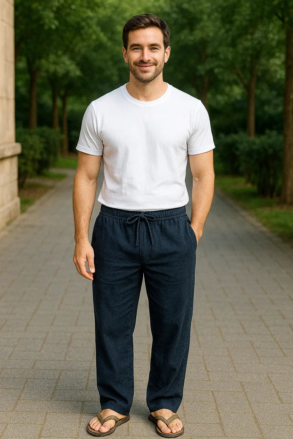 Heren Linnen Wijde Broek, Casual Broek, Lichtgewicht Zomer Sweatbroek | VIQA VIQA© NEDERLAND