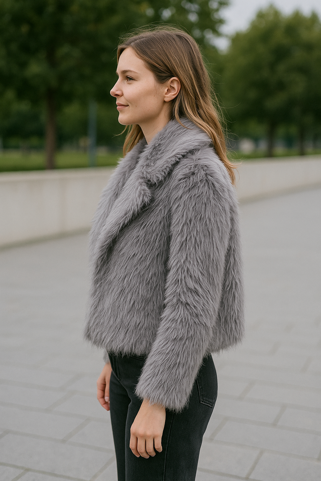 Cropped Bontjas Voor Dames, Chique Reverskraag, Dikke Winterjas Met Drukknopen | VIQA VIQA© NEDERLAND