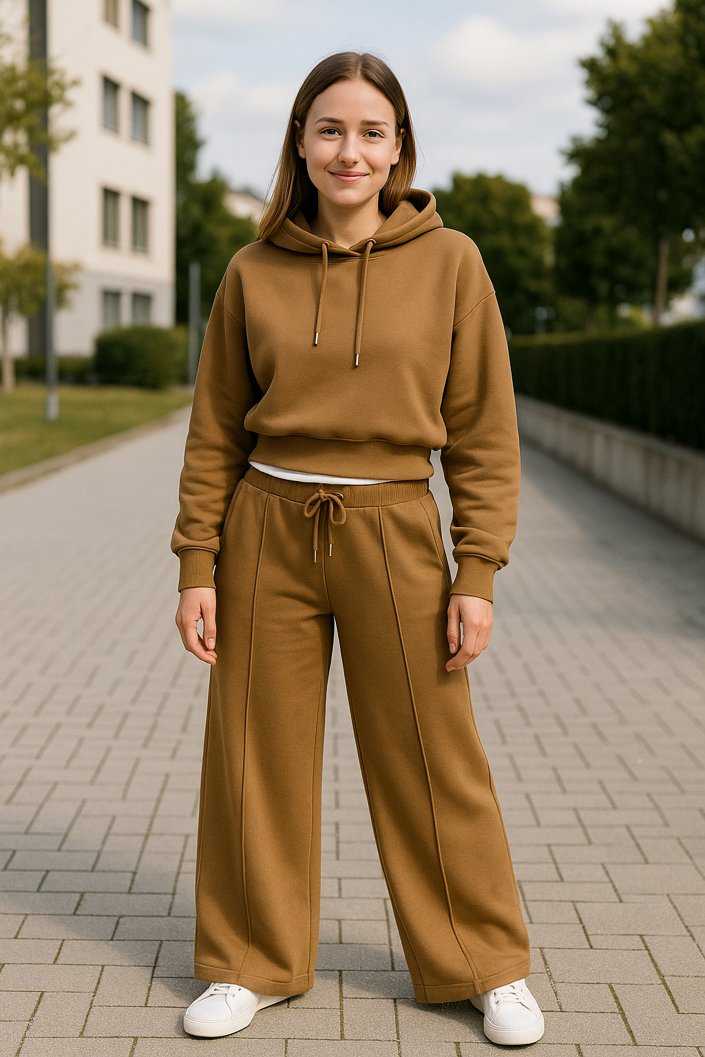 Hoodie Voor Dames, 2-Delige Set, Effen Gekleurde Casual Joggingpak Voor Herfst En Winter | VIQA VIQA© NEDERLAND