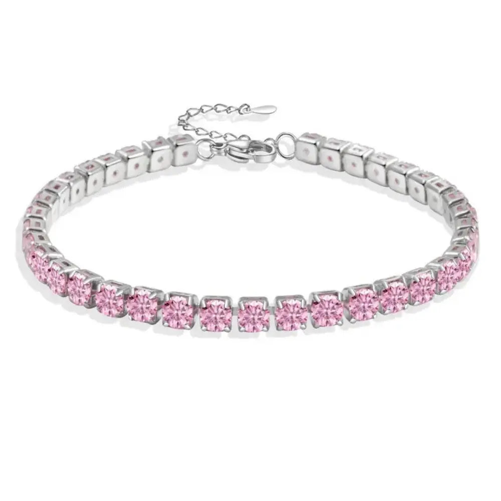 Luxe 4mm Kubische Zirkonia Kristal Armband VIQA© NEDERLANDRoze