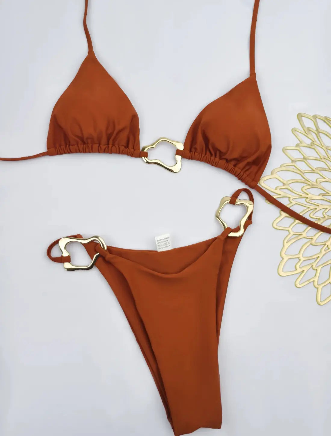 Dames Zomers Tweedelig Badpak Bikini Set Met Hoge Taille | VIQA VIQA© NEDERLANDBruin-L