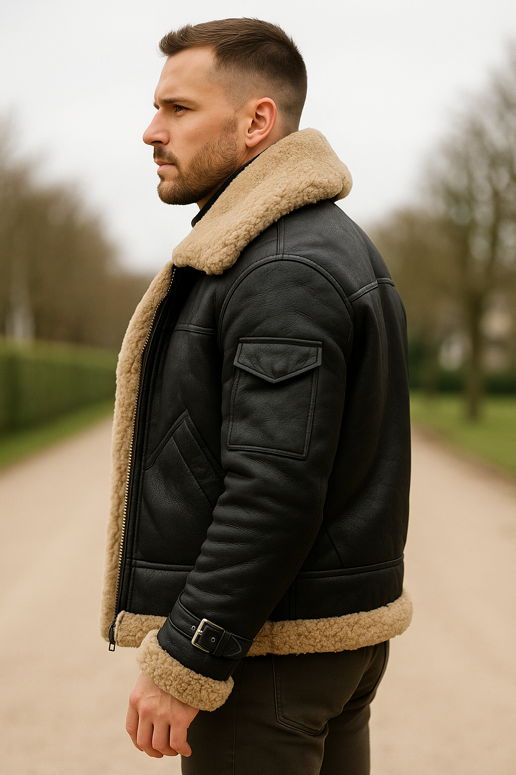 Herenjas Van Kunstleer, Vintage Revers Met Voering Van Kunstbont, Dikke Warme Winterjas | VIQA VIQA© NEDERLAND